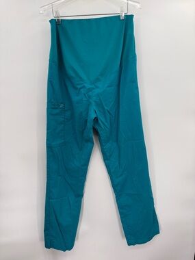 WonderWink Wonderwork Maternity Teal Green Size M Cargo Scrub Classic Fit